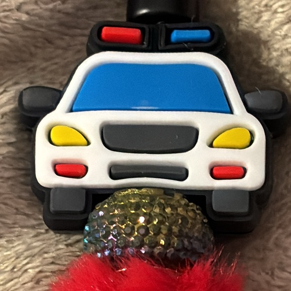 Handmade by my 4 year old grandson police car ink pen with beads - Picture 3 of 8